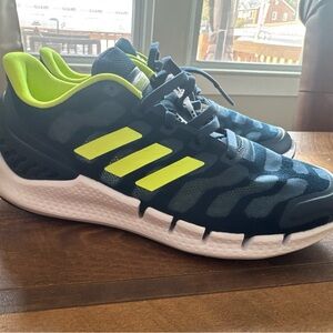 Adidas Men's Navy and Lime Sneakers